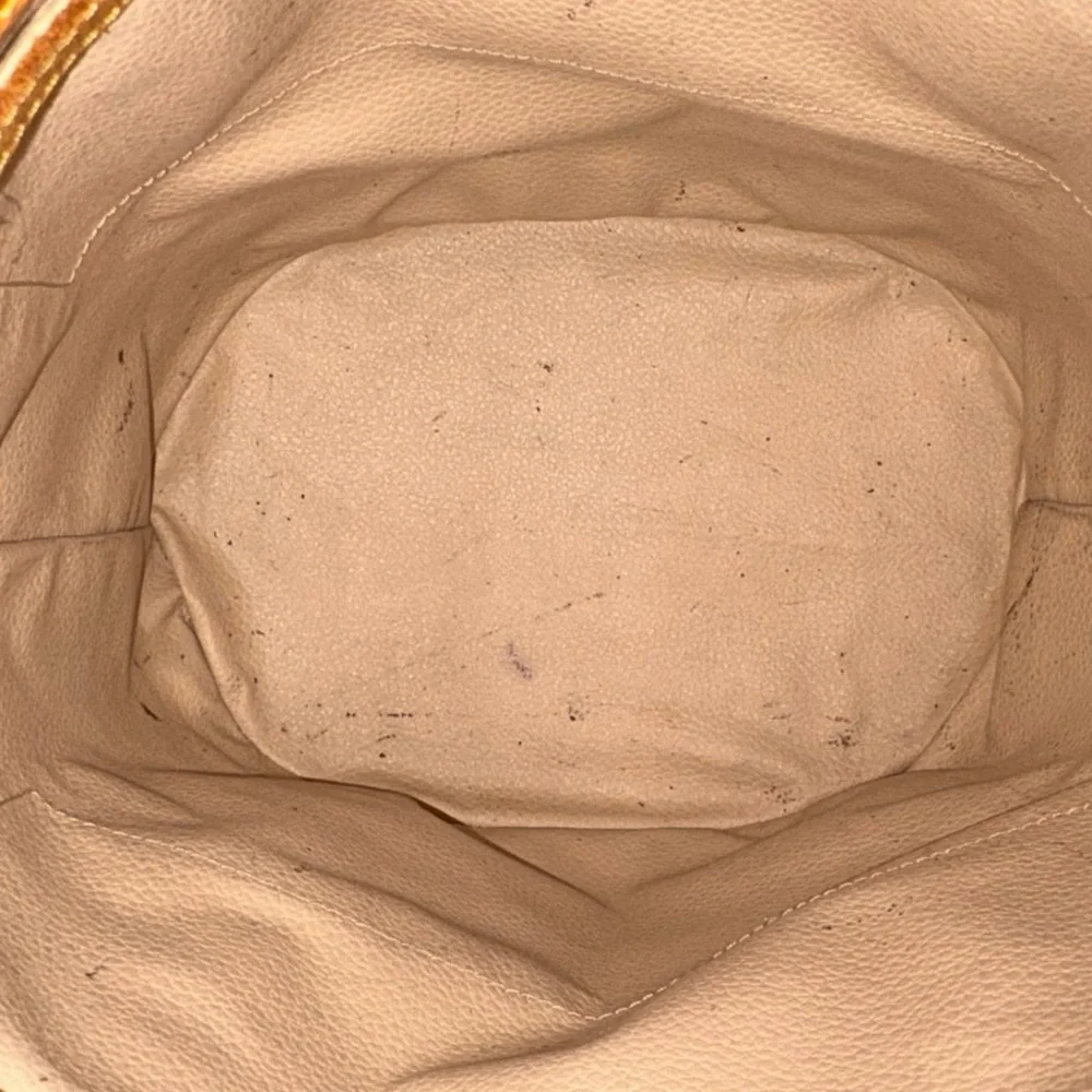 Louis Vuitton Brown Monogram Canvas Bucket Tote with Tan Leather Straps